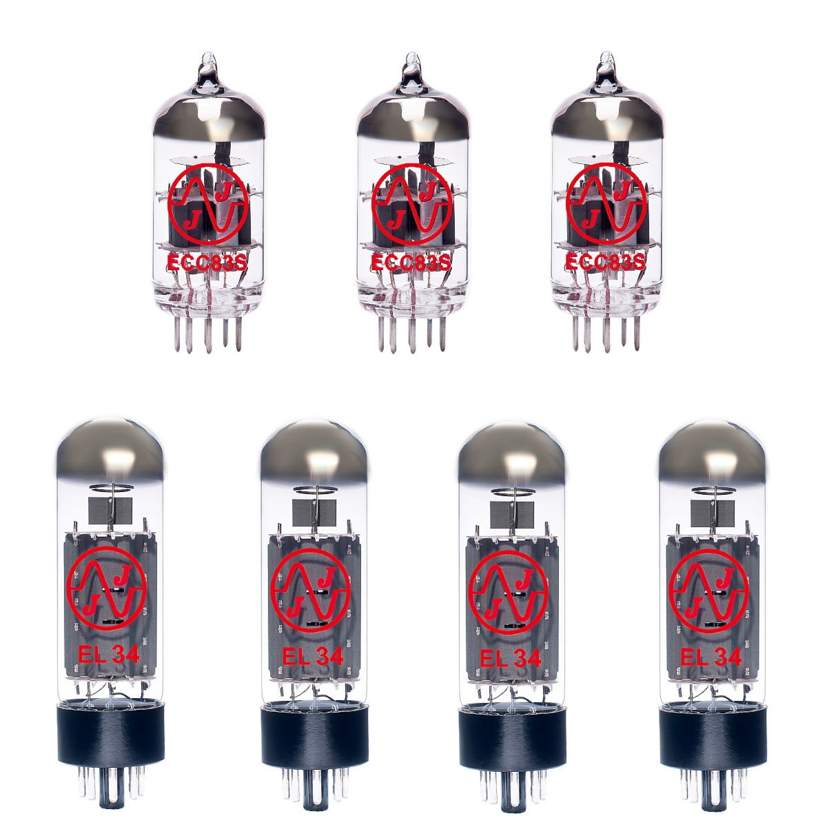 2 x ECC83 1 x Balanced ECC83 4 x Matched EL34 Guitar Amplifier Valve Kit 10