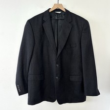 Joseph  Feiss Blazer 48R Herringbone Lambs Wool Sport Coat Blazer Charcoal Grey