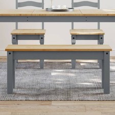 Image of Dining Bench PANAMA Grey 105x30x45 cm Solid Wood Pine