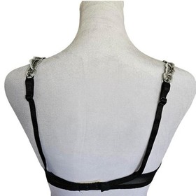 Lise Charmel Bra 36C Black & White Feather Embroidery Unlined Underwire Bralette