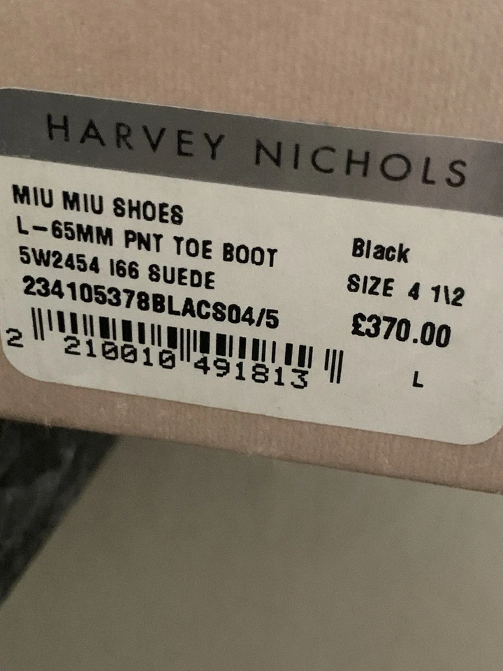 Bota Mujer Vintage Calzature Donna Miu Miu 65 Mm Punta Punta Color Carbón Foto 3 de 4