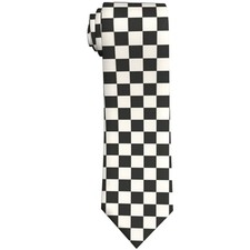 WOAIDY Men's Novelty Tie Fun Necktie Husband Father Ties Checkerboard Retro