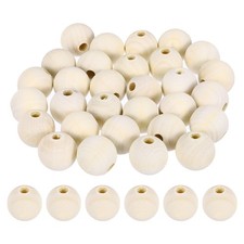 30Pcs 22mm Wood Beads, Unfinished Wooden Natural Beads Wood Spacer Beads