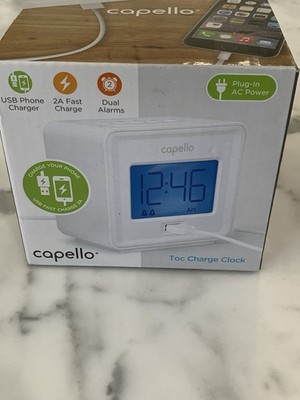 Capello Toc Charge Compact Digital Alarm Clock NIB