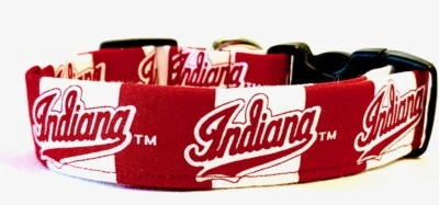 Indiana University IU Stripes Handmade Dog Collar