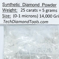 TechDiamondTools Diamond Powder 14,000 Grit 0-1 Microns, 25 cts = 5 Gram