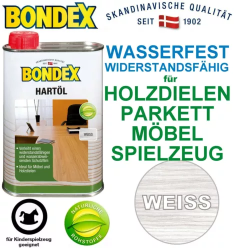 BONDEX 0,25 L Hartöl WASSERFEST für Holzdielen Parkett Möbel Öl WIDERSTANDSFÄHIG