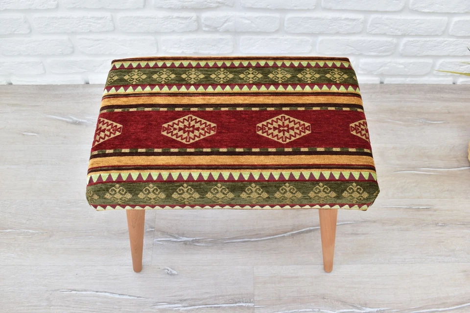 Upholstered Stool, Footstool, Ottoman, Small Bench, Entryway Bedroom Living Room - Image 3 of 4