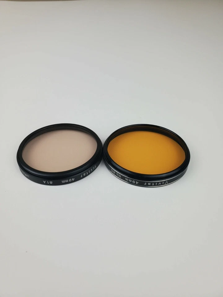 Vintage Vivitar 49mm No. 85 & 81A Camera Lens Filter with Screw in Metal Cap - Image 3 of 3