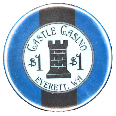 CASTLE CASINO $1.00 CASINO CHIP - EVERETT, WA   +  SAVE to 20%  w FREE S/H
