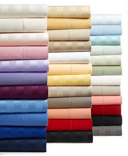 Super Soft 1200 Thread Count Egyptian Cotton Fitted Sheet Solid/Stripe Colors - Picture 1 of 40