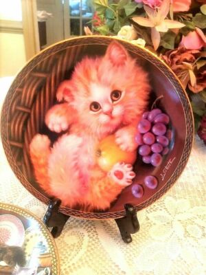 Set Of 4 Jurgen Scholz Bradford Exchange Kitten Cat Plates | eBay