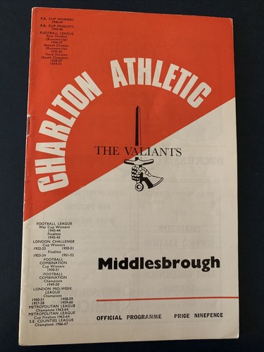 Programme Football Charlton Athletic Vs Blackpool Du 18/11/1967 | Vintage Match Program