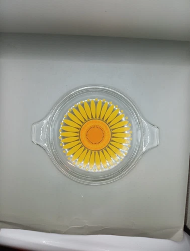 Vintage PYREX Sunflower Daisy Clear Lid Only 470-C Replacement