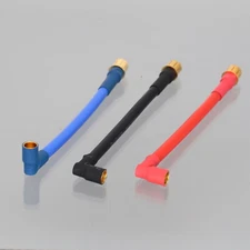 3pcs/lot Motor ESC Bullets 8mm Male to 6mm Female 90-degree Banana 10AWG 4" wire