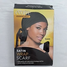 Satin Wrap Scarf First line Evolve Essentials Black OS