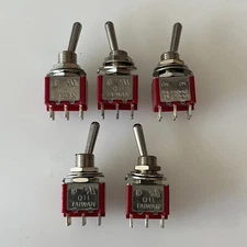 {Qty 5} Miniature Toggle Switch ON ON 2A 5A 250VAC 120VAC