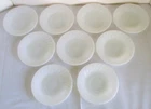 Vintage Fire King Oven Ware White Swirl Saucer 5.75 Inch 9 Pieces