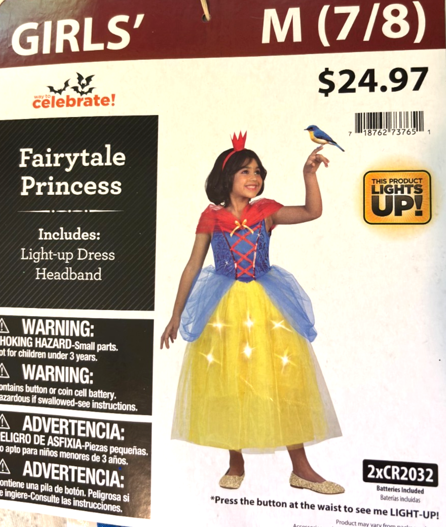 open lace back dress Dreamy Light Up Ball Gown Dress for Girls  LED Fairy Costume