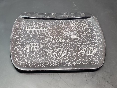 Inuit handgeschnitzt schwarz Speckstein Eskimo Schmuck Tablett Seife Fisch Butterdose? - Bild 2 von 6