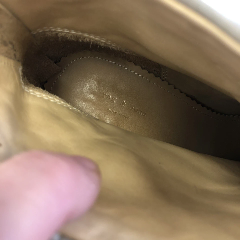 Rag & Bone NEWBURY Botín Gris PIEL DE CORDERO Tacones Cuero Botines Zapatos 38 EE. UU. 8 Foto 2 de 4