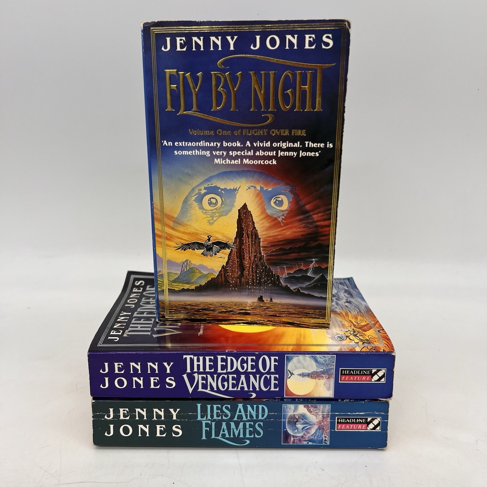 Jenny Jones Flight Over Fire Vol 1 -3 Vintage Paperback Book Bundle 90s Fantasy