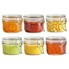 4oz Small Airtight Glass Jars Set of 6 with Lids Food Storage Jar Round - Min...