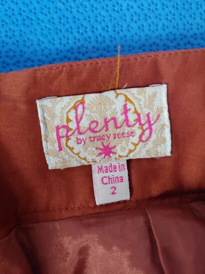 Plenty by Tracy Reese Size 2 Orange Embroidered Floral Fit and Flare Full Skirt - Image 3 of 4