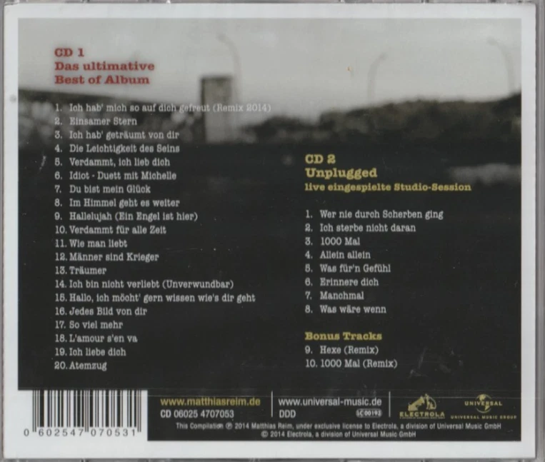 Matthias Reim - 2 CDs - Das Ultimative Best Of Album - 2014 - NEUWARE! - Bild 2 von 2