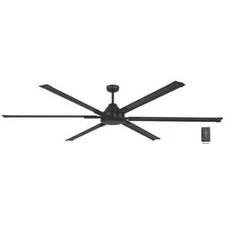 CE High Velocity 8 ft. Indoor/Outdoor Matte Black Ceiling Fan with Wall Control