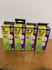 Lot Of 4 Ge Energy, Smart 60 W Replacement Spiral Bulbs Last Five Years