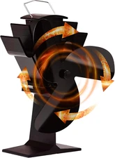 3 Blades Heat Powered Stove Fan for Wood/Log Burner/Fireplace