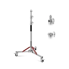 Heavy Duty Light Stand with Casters 100% Stainless Steel 30kg/66lb Load Beari...