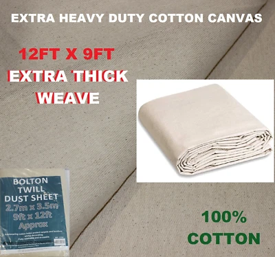 Canvas Tropfen Tuch Extra Strapazierfähig 100% Baumwolle Dekorateure Großes Staubtuch - 7oz - Bild 1 von 4