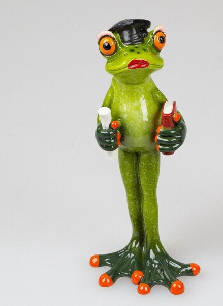 Formano Frosch PrüFung Abi Examen Kunststein HellgrüN Ca. 19 Cm H 717498 A-image