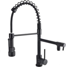 KF-020 Matte Black Pull Down Spout Kitchen Faucet 2-Function w/Pot F