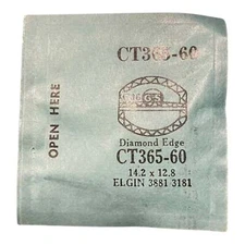 Germanow-Simon Mach (GS) CT365-60 Watch Crystal 14.2x12.8 NOS Part Flexo Elgin