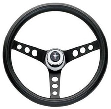 1965-91 Ford Mustang 13.5 Classic Black Grip Spoke Steering Wheel New