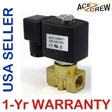 VITON 3/8 in 220V-240V AC Brass Solenoid Valve NPT Gas Water Air Normally Closed