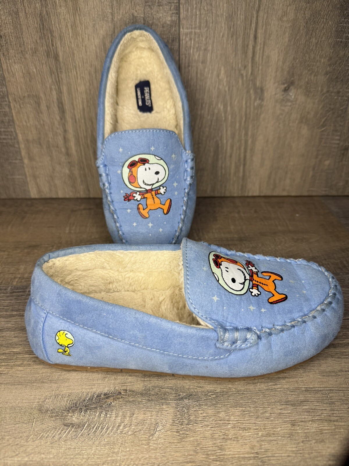 APL Mocassino Lands End PEANUTS YOUTH taglia 3M Snoopy Woodstock Space
