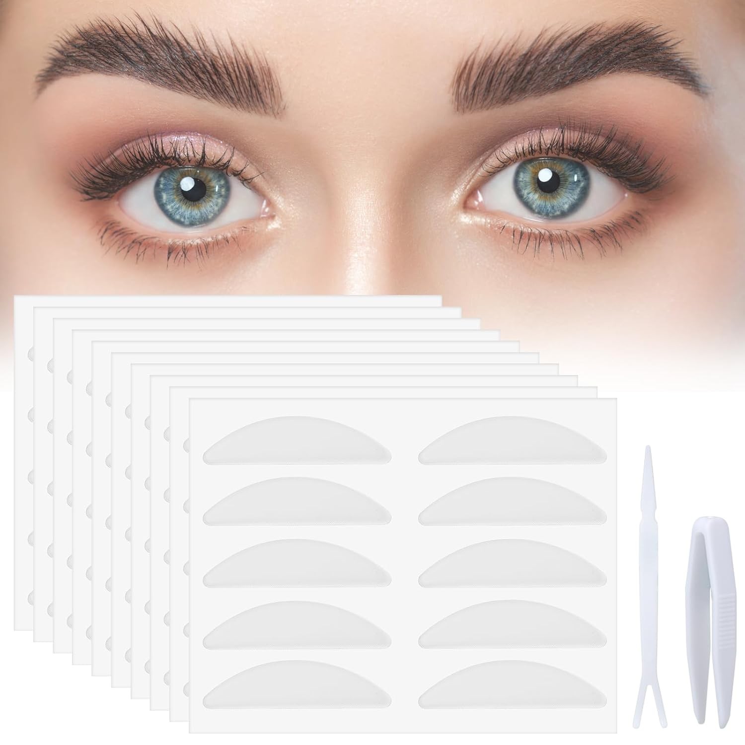 100 Pcs Eyelid Tape, Glue-Free Invisible Eyelid Lifter Strips, Natural Double E