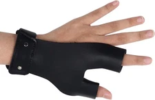 SOPOGER Archery Shooting Glove Hand Guard Finger Protector One Size, Black 