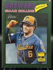 2025 Topps Heritage Topps All-Star Rookie Cup Green SP Isaac Collins Brewers #78