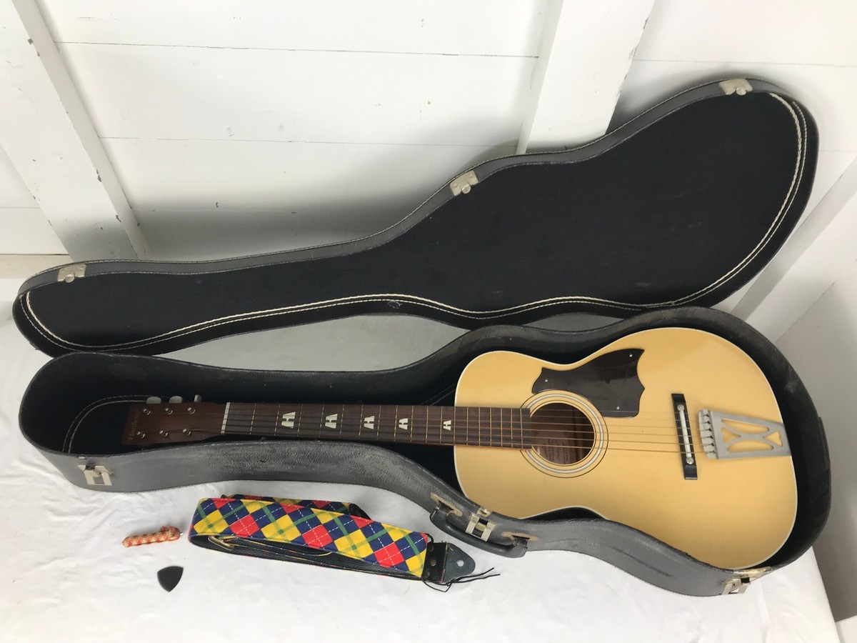 1970s Harmony Stella Acoustic Guitar w/ Case, Strap, Capo & Pick