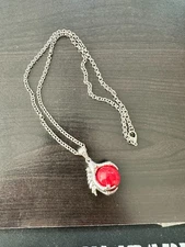 Natural Red Jasper Gem Stone Round Ball Bead Dragon Claw Crystal necklace gift