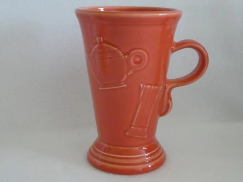 Fiesta Pedestal Mug Persimmon or Poppy ORANGE Fiestaware 18 oz Cappuccino Icons