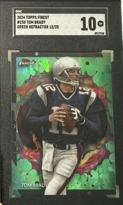2024 Topps Finest Tom Brady Green Refractor #’d 12/25 - SGC 10 Gem Mint 1/1
