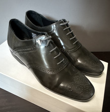 Versace Collection Men's Gray Leather Brogue Cap Toe Lace-Up Oxford EU 40 MPN
