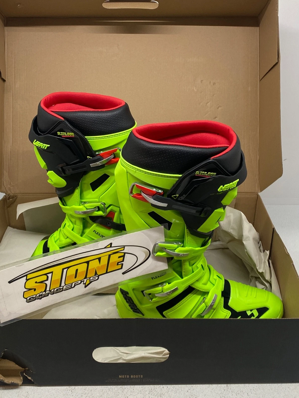 Leatt 5.5 FlexLock Enduro Boot Set Boots US 10 / EU 44.5 LIME ATV