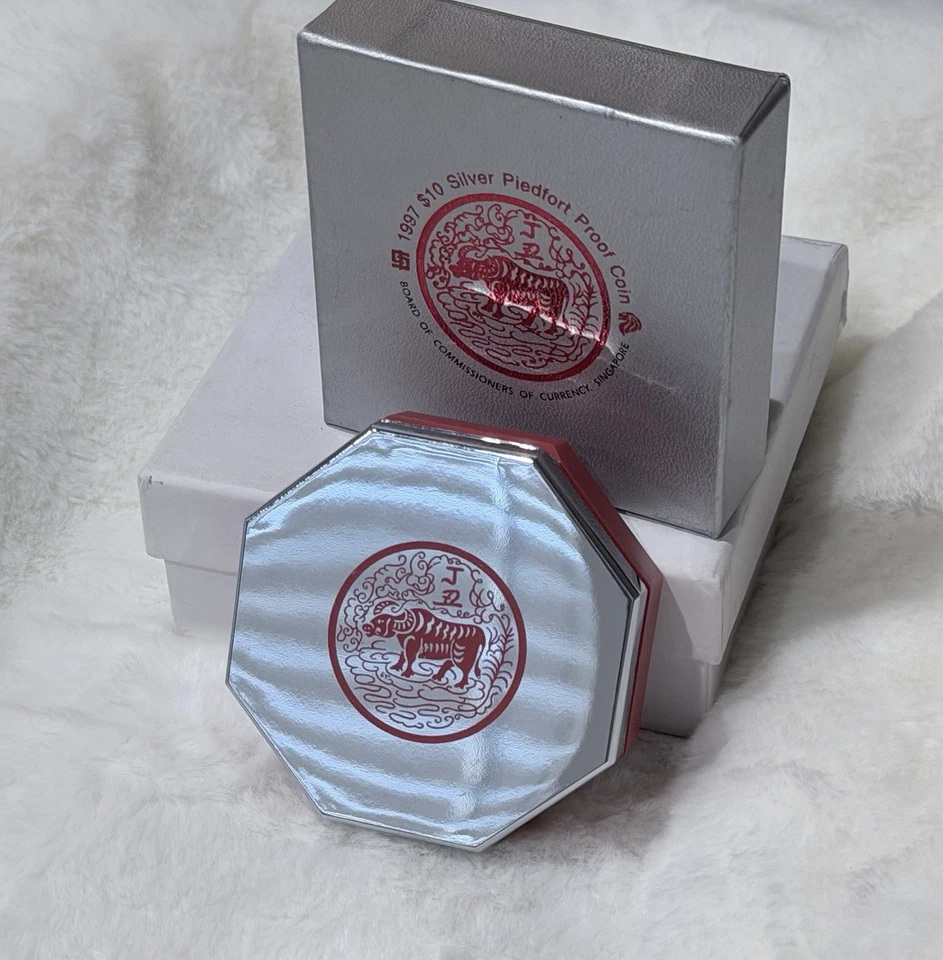 1997 Singapore $10 Silver Piedfort Proof Coin – Year of the Ox – 2 oz .999 - Image 4 of 4